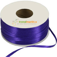 Doppelsatinband 3mm breit lila Rolle 100m lang Dekoband